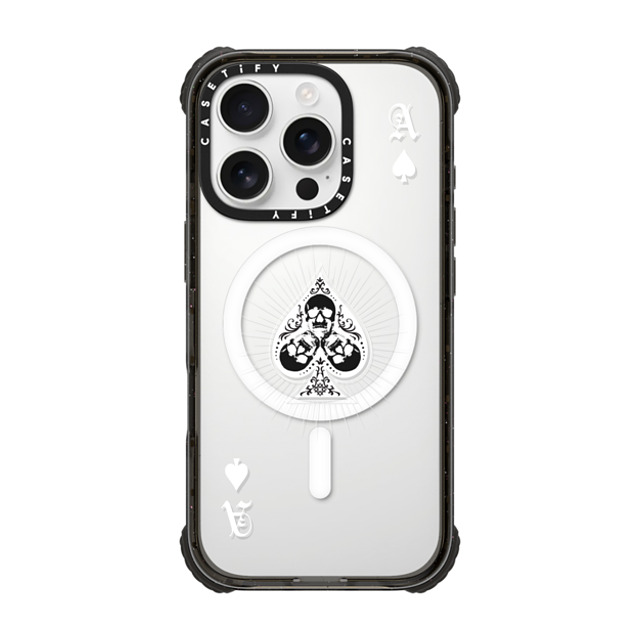 CASETiFY iPhone 16 Pro ケース ブラック ウルトラ インパクトケース MagSafe 対応 Hype Hype Ace of Spades - White Father's Day CASETiFY iPhone 16 Pro ケース ブラック ウルトラ インパクトケース MagSafe 対応 Hype Hype Ace of Spades - White Father's Day