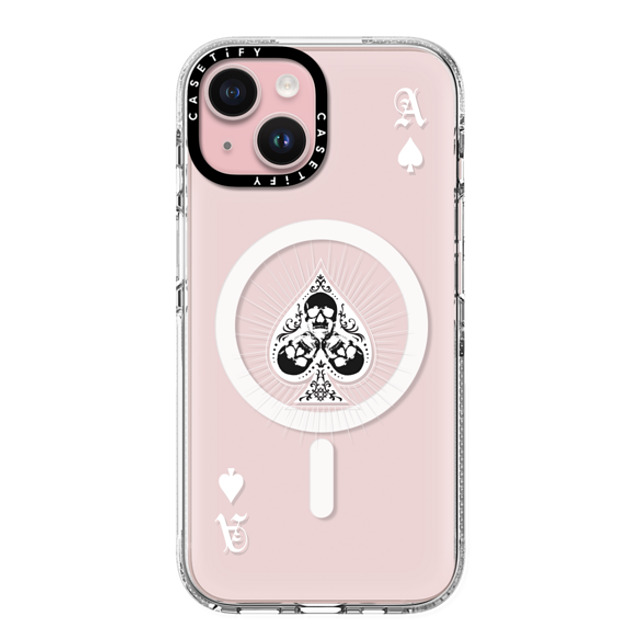 CASETiFY iPhone 15 Case Clear Clear Case MagSafe Compatible Hype Hype Ace of Spades - White Mother's Day CASETiFY iPhone 15 Case Clear Clear Case MagSafe Compatible Hype Hype Ace of Spades - White Mother's Day