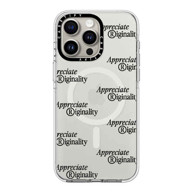 CASETiFY iPhone 15 Pro Max Case Clear Clear Case MagSafe Compatible Dark Academia Appreciate Originality CASETiFY iPhone 15 Pro Max Case Clear Clear Case MagSafe Compatible Dark Academia Appreciate Originality