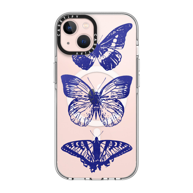 CASETiFY iPhone 13 ケース クリア クリア ケース MagSafe対応 Dark Academia,Butterfly Butterfly Lithograph