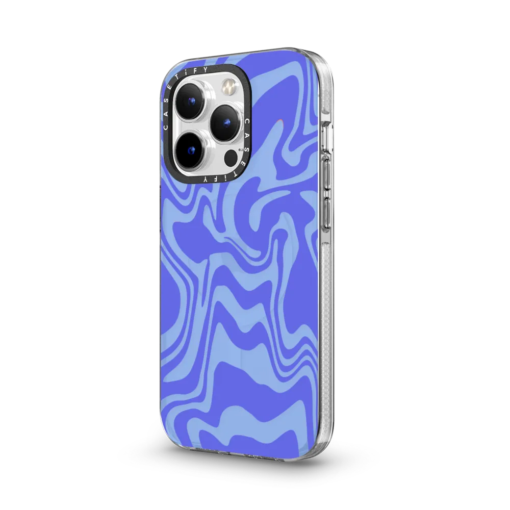 Clear iPhone 12 Pro Case MagSafe Compatible - Splitsville - Blue