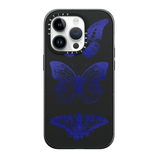 CASETiFY iPhone 14 Pro ケース マットブラック インパクトケース MagSafe対応 Dark Academia,Butterfly Butterfly Lithograph