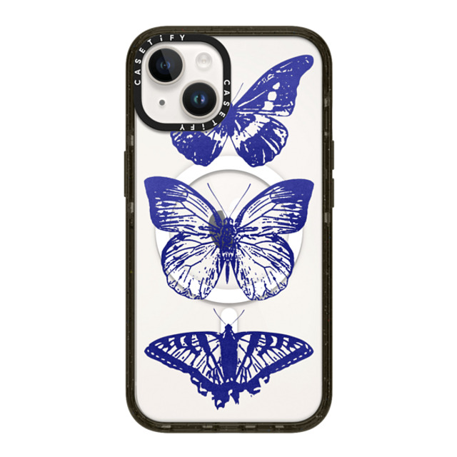 CASETiFY iPhone 14 ケース ブラック インパクトケース MagSafe対応 Dark Academia,Butterfly Butterfly Lithograph