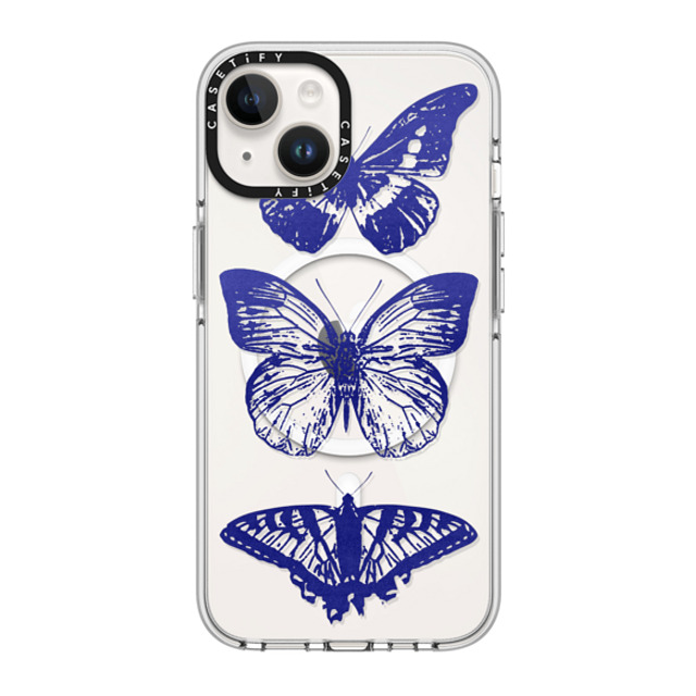 CASETiFY iPhone 14 ケース クリア クリア ケース MagSafe対応 Dark Academia,Butterfly Butterfly Lithograph