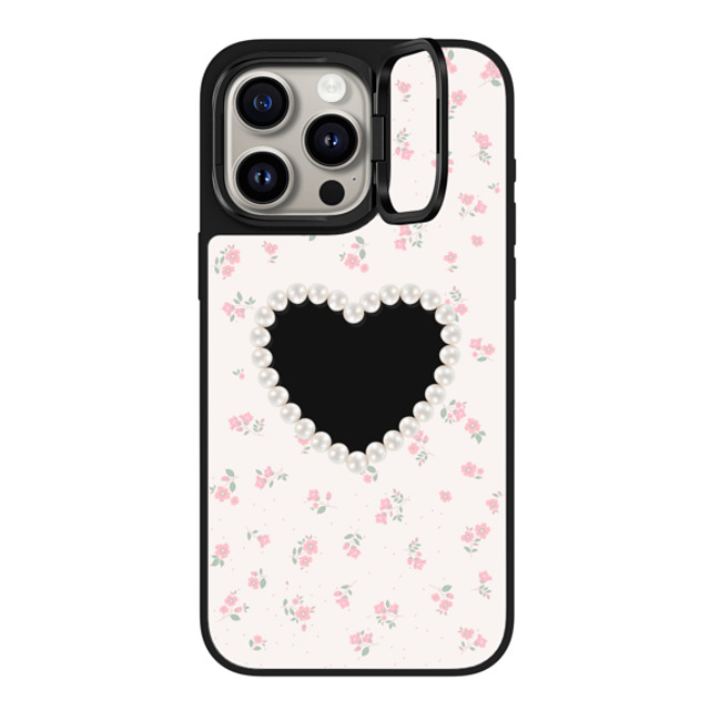 CASETiFY iPhone 15 Pro Max Case Black on Black ミラー リングスタンドケース MagSafe対応 Floral,Heart Floral,Heart,Cottagecore,Heart Pearly Heart Father's Day CASETiFY iPhone 15 Pro Max Case Black on Black ミラー リングスタンドケース MagSafe対応 Floral,Heart Floral,Heart,Cottagecore,Heart Pearly Heart Father's Day