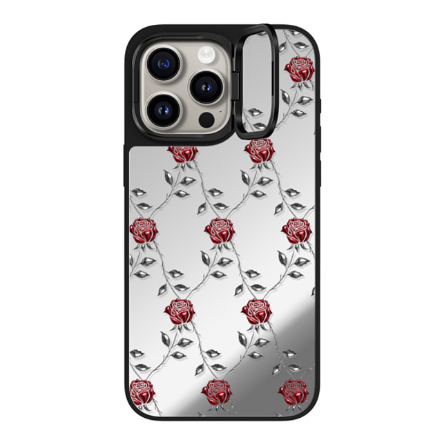 CASETiFY iPhone 15 Pro Max ケース Silver on Black ミラー リングスタンドケース MagSafe対応 Floral,Chrome Chrome,Floral,Monochrome Metallic Rose Back to School CASETiFY iPhone 15 Pro Max ケース Silver on Black ミラー リングスタンドケース MagSafe対応 Floral,Chrome Chrome,Floral,Monochrome Metallic Rose Back to School
