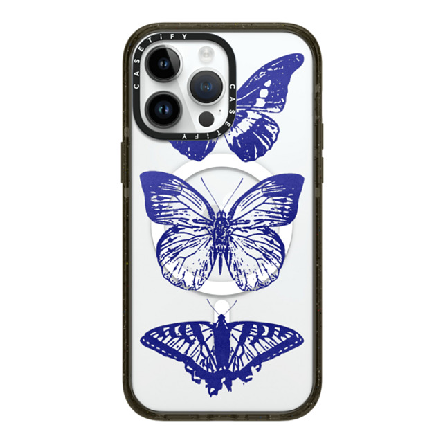 CASETiFY iPhone 14 Pro Max ケース ブラック インパクトケース MagSafe対応 Dark Academia,Butterfly Butterfly Lithograph