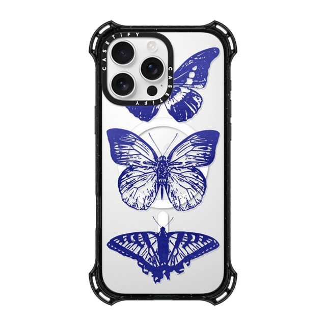 CASETiFY iPhone 16 Pro Max ケース ブラック バウンスケース Dark Academia,Butterfly Butterfly Lithograph