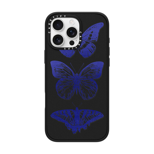 CASETiFY iPhone 16 Pro Max ケース マットブラック インパクトケース MagSafe対応 Dark Academia,Butterfly Butterfly Lithograph