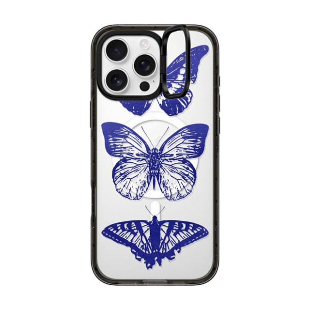 CASETiFY iPhone 16 Pro Max ケース ブラック インパクトリングスタンドケース MagSafe対応 Dark Academia,Butterfly Butterfly Lithograph