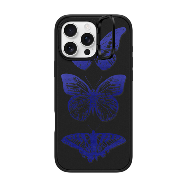 CASETiFY iPhone 16 Pro Max ケース マットブラック インパクトリングスタンドケース MagSafe対応 Dark Academia,Butterfly Butterfly Lithograph