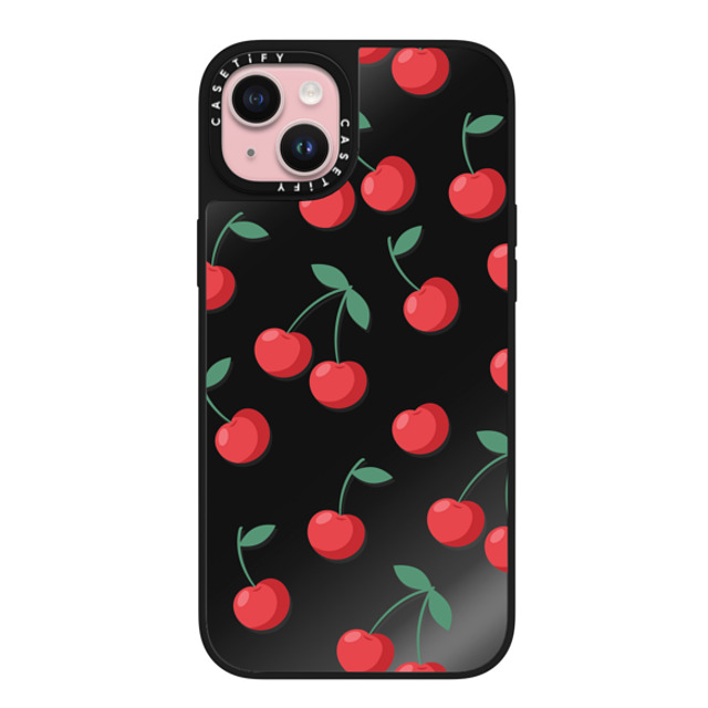 CASETiFY iPhone 15 Plus ケース Black on Black ミラーケース MagSafe対応 Cherry,Strawberry Fruit,Food,Cherry,Pattern,Cherry,Strawberry,Fruit Cherries Father's Day CASETiFY iPhone 15 Plus ケース Black on Black ミラーケース MagSafe対応 Cherry,Strawberry Fruit,Food,Cherry,Pattern,Cherry,Strawberry,Fruit Cherries Father's Day