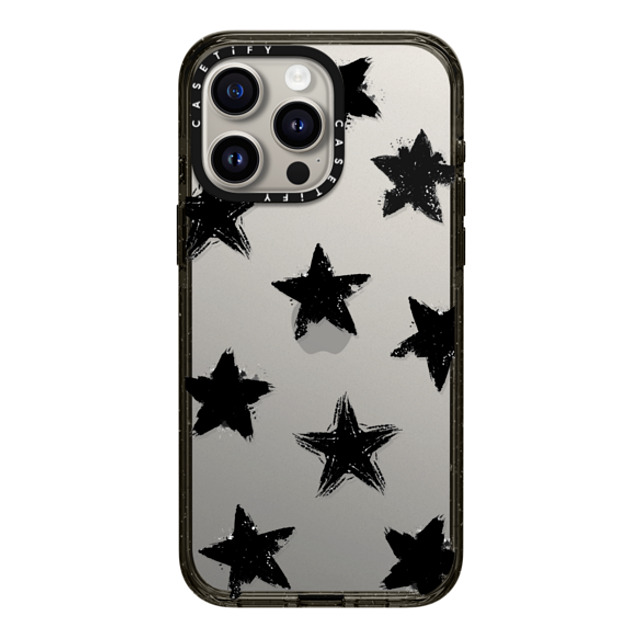 CASETiFY iPhone 15 Pro Max ケース ブラック インパクトケース Monochrome,Pattern Star Marks