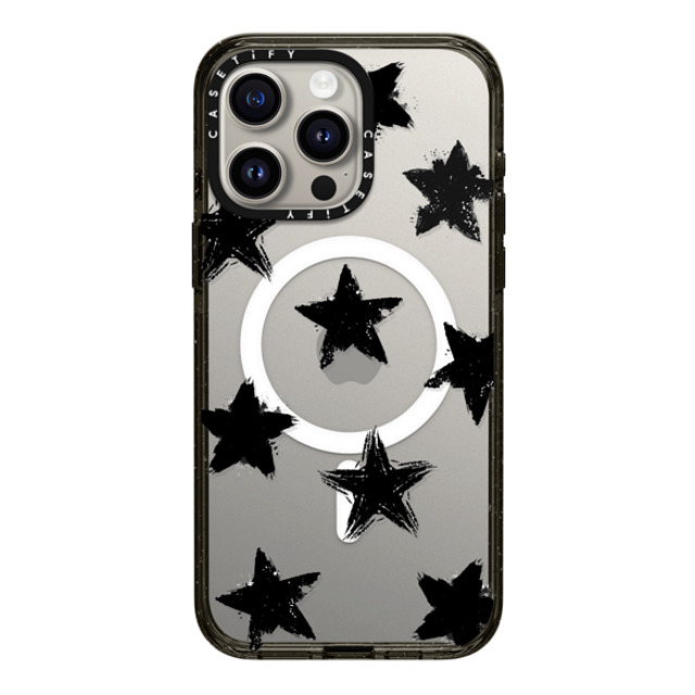 CASETiFY iPhone 15 Pro Max ケース ブラック インパクトケース MagSafe対応 Monochrome,Pattern Star Marks