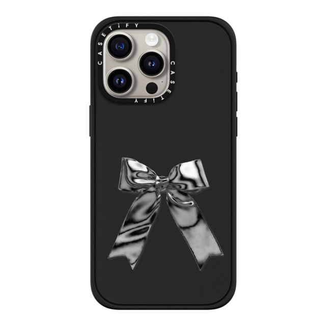 CASETiFY iPhone 15 Pro Max ケース マットブラック インパクトケース MagSafe対応 Butterfly Metallic Ribbon