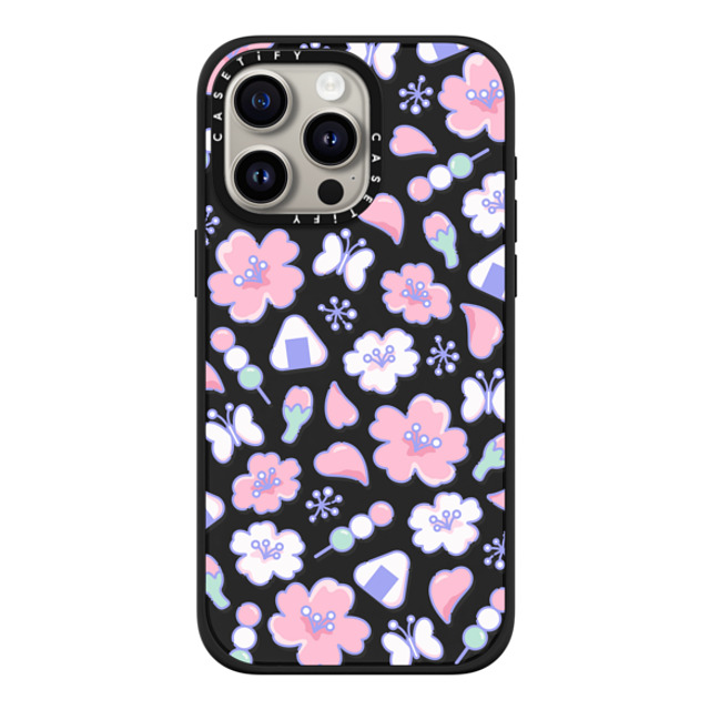 CASETiFY iPhone 15 Pro Max ケース マットブラック インパクトケース MagSafe対応 Anime Sakura casetify_artist