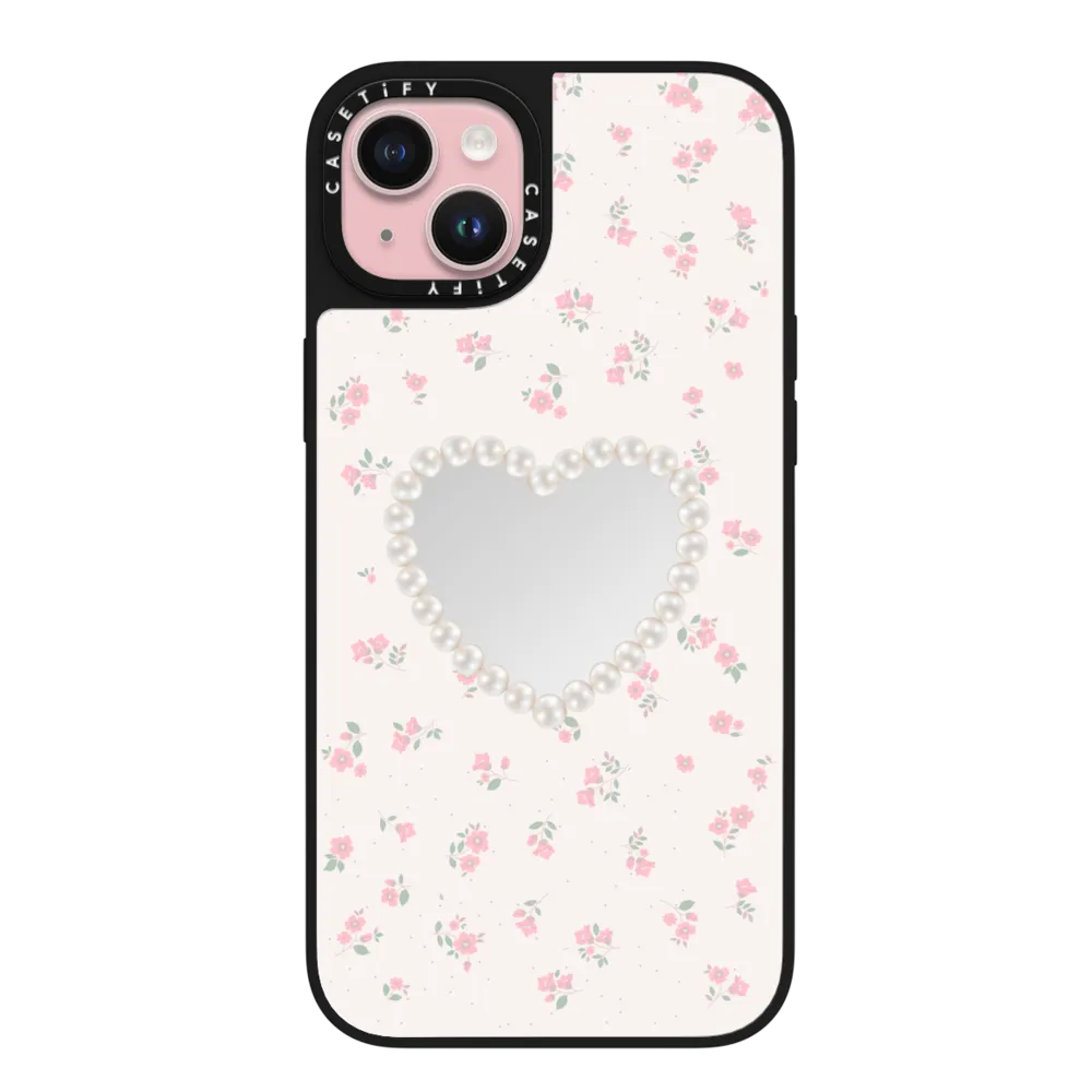 Mirror iPhone 15 Plus Case MagSafe Compatible - Pearly Heart
