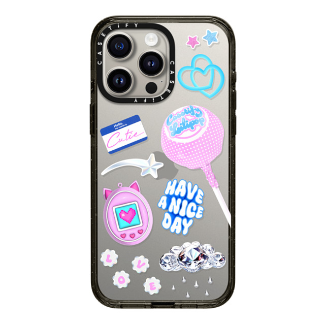 CASETiFY iPhone 15 Pro Max ケース ブラック インパクトケース Y2K Y2K Collage