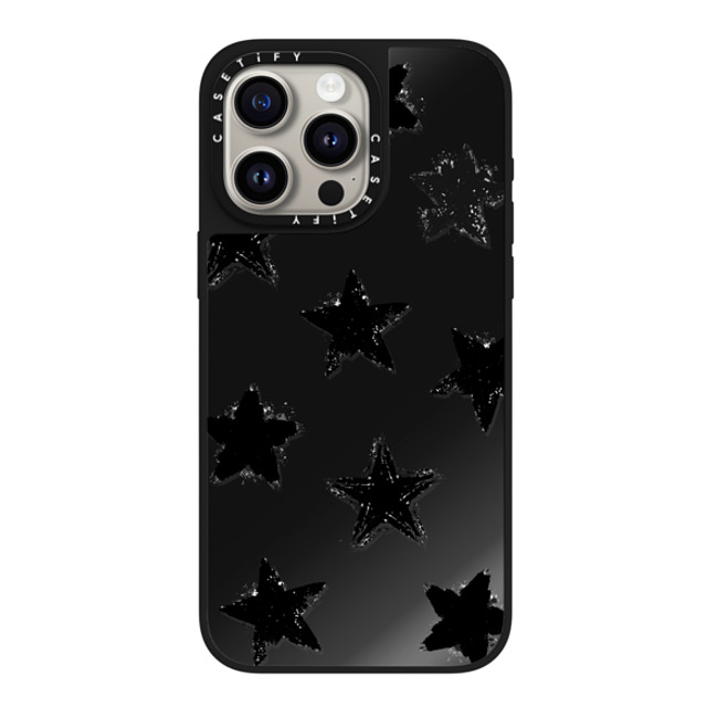 CASETiFY iPhone 15 Pro Max Case Black on Black ミラーケース MagSafe対応 Star,Monochrome,Pattern Star Marks CASETiFY iPhone 15 Pro Max Case Black on Black ミラーケース MagSafe対応 Star,Monochrome,Pattern Star Marks