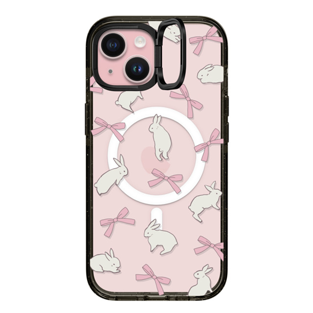 CASETiFY iPhone 15 ケース ブラック インパクトリングスタンドケース MagSafe対応 Animal,Ribbon Animal,Ribbon,Cottagecore,Pattern Rabbit Ribbon Father's Day CASETiFY iPhone 15 ケース ブラック インパクトリングスタンドケース MagSafe対応 Animal,Ribbon Animal,Ribbon,Cottagecore,Pattern Rabbit Ribbon Father's Day