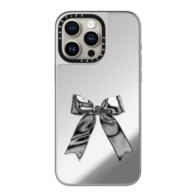 CASETiFY iPhone 15 Pro Max ケース シルバー (シルバーバンパー) ミラーケース MagSafe対応 Butterfly,Ribbon Butterfly,Ribbon Metallic Ribbon Father's Day CASETiFY iPhone 15 Pro Max ケース シルバー (シルバーバンパー) ミラーケース MagSafe対応 Butterfly,Ribbon Butterfly,Ribbon Metallic Ribbon Father's Day