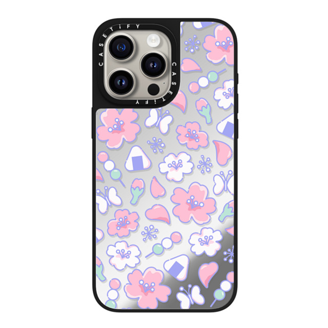 CASETiFY iPhone 15 Pro Max ケース Silver on Black ミラーケース MagSafe対応 Anime Sakura casetify_artist