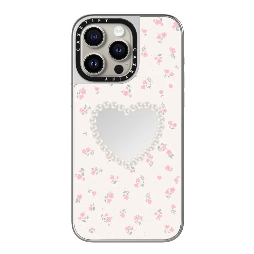 Mirror iPhone 15 Pro Max Case MagSafe Compatible - Pearly Heart