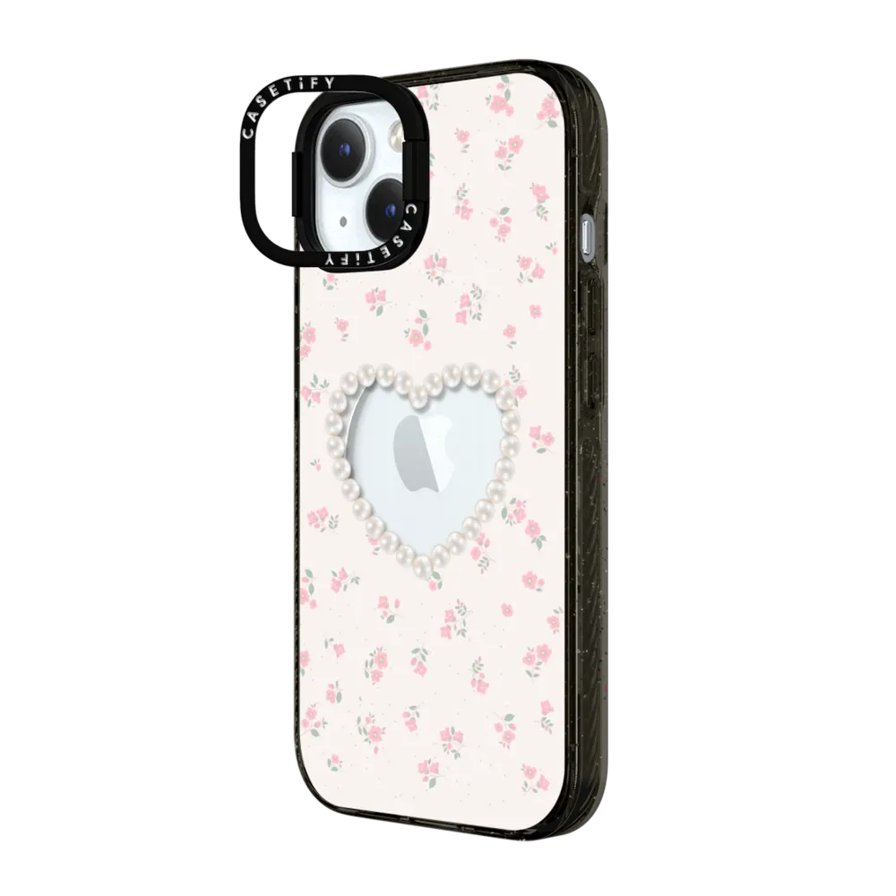 Impact Ring Stand iPhone 15 Case MagSafe Compatible - Pearly Heart
