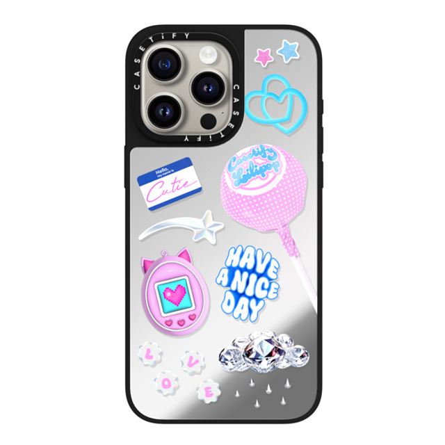 CASETiFY iPhone 15 Pro Max ケース Silver on Black ミラーケース MagSafe対応 Y2K Y2K Collage