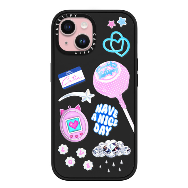 CASETiFY iPhone 15 ケース マットブラック インパクトケース MagSafe対応 Y2K Y2K Collage