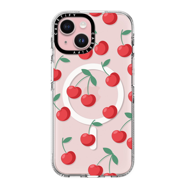 CASETiFY iPhone 15 ケース クリア クリア ケース MagSafe対応 Fruit,Food,Pattern,Cherry,Strawberry,Fruit Cherries