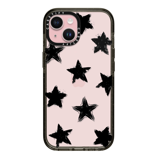 CASETiFY iPhone 15 ケース ブラック インパクトケース Monochrome,Pattern Star Marks