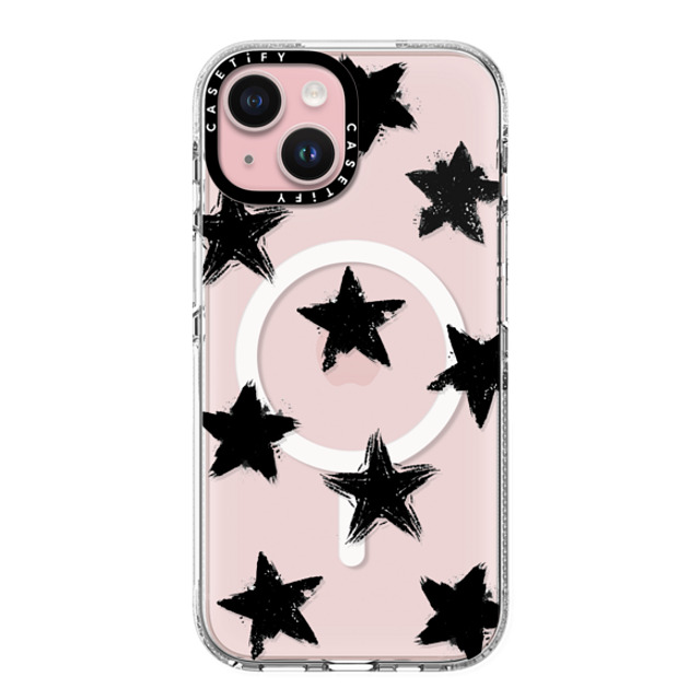 CASETiFY iPhone 15 Case Clear Clear Case MagSafe Compatible Star,Monochrome,Pattern Star Marks CASETiFY iPhone 15 Case Clear Clear Case MagSafe Compatible Star,Monochrome,Pattern Star Marks