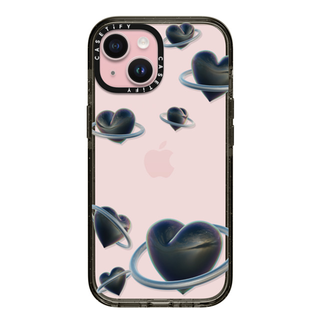 CASETiFY iPhone 15 ケース ブラック インパクトケース Heart Universe Case casetify_artist