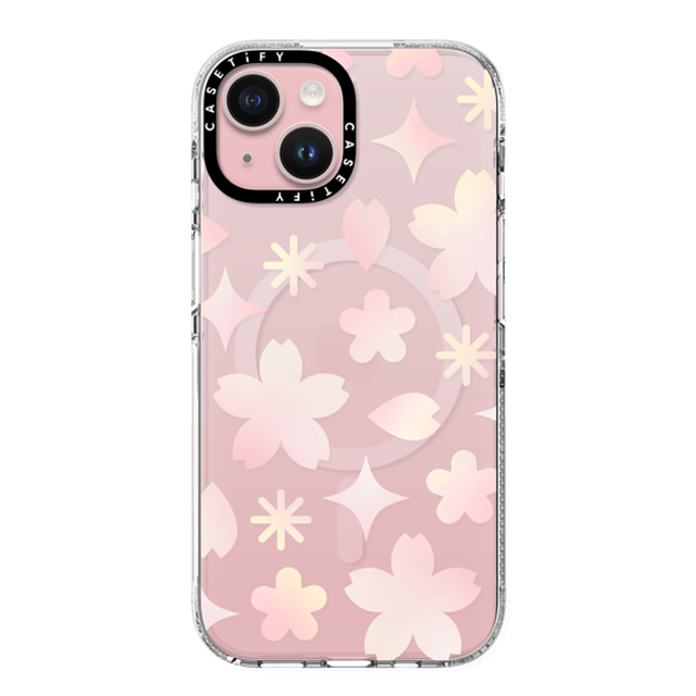 CASETiFY iPhone 15 ケース クリア クリア ケース MagSafe対応 Sheer Sakura Pattern Pink casetify_artist