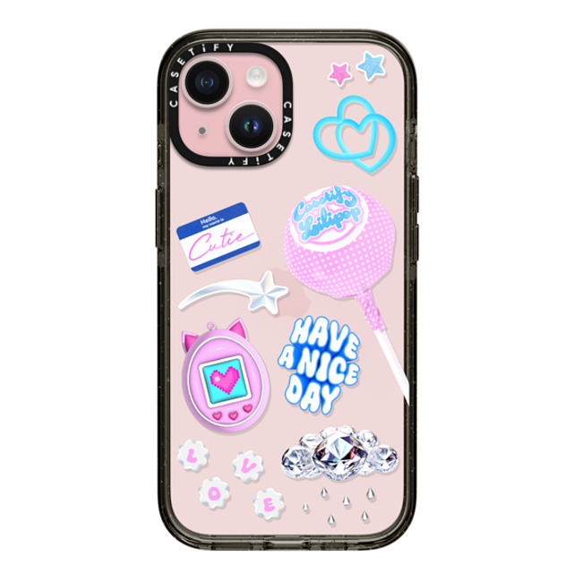 CASETiFY iPhone 15 ケース ブラック インパクトケース Y2K Y2K Collage