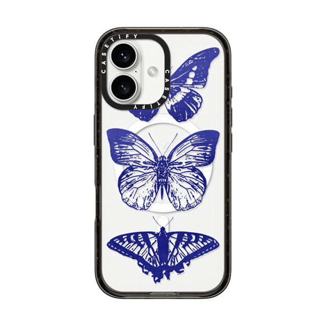 CASETiFY iPhone 16 ケース ブラック インパクトケース MagSafe対応 Dark Academia,Butterfly Butterfly Lithograph