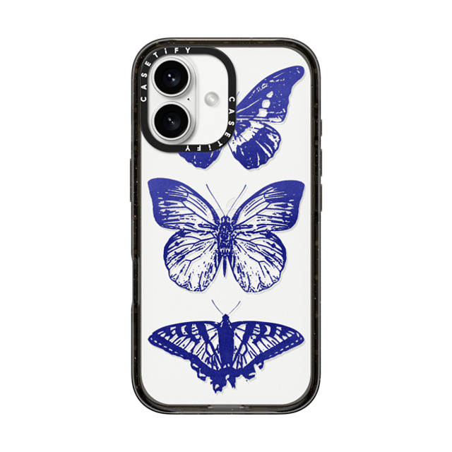 CASETiFY iPhone 16 ケース ブラック インパクトケース Dark Academia,Butterfly Butterfly Lithograph