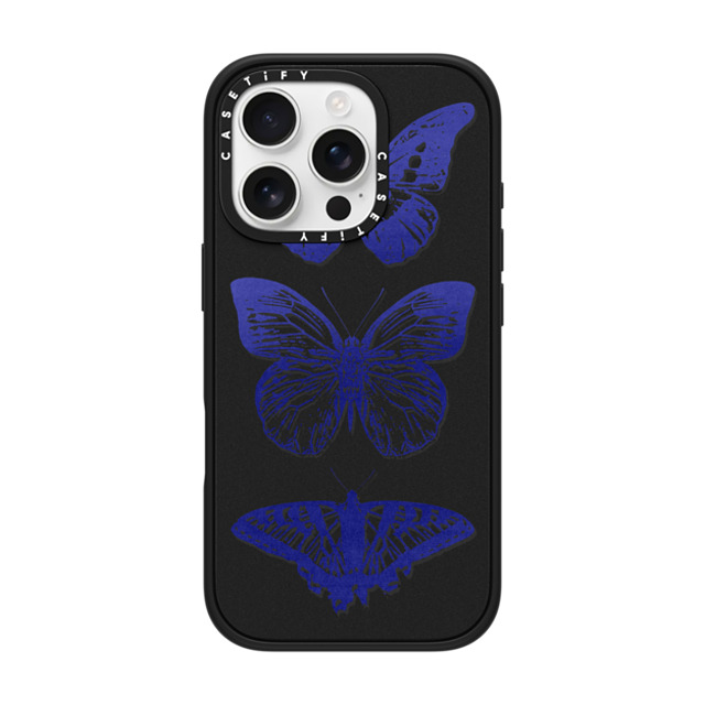 CASETiFY iPhone 16 Pro ケース マットブラック インパクトケース MagSafe対応 Dark Academia,Butterfly Butterfly Lithograph