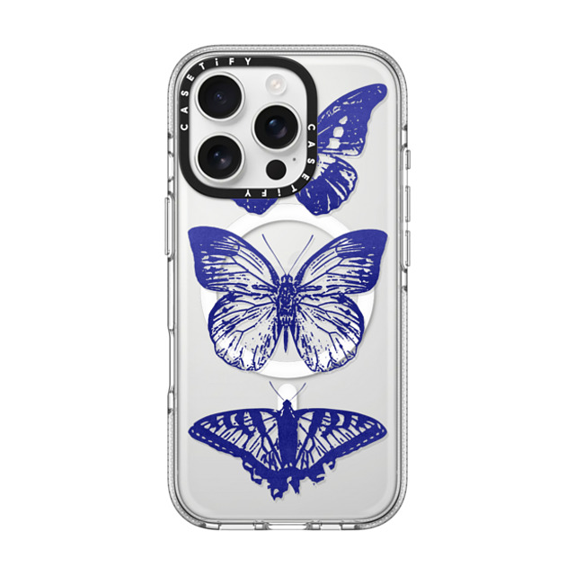 CASETiFY iPhone 16 Pro ケース クリア クリア ケース MagSafe対応 Dark Academia,Butterfly Butterfly Lithograph