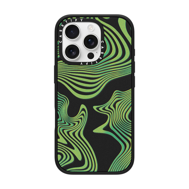 CASETiFY iPhone 16 Pro ケース マットブラック インパクトケース MagSafe対応 Dark Academia Wave Trip