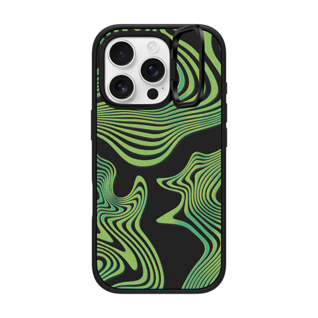 CASETiFY iPhone 16 Pro ケース マットブラック インパクトリングスタンドケース MagSafe対応 Dark Academia Wave Trip