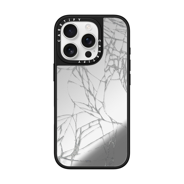 CASETiFY iPhone 16 Pro ケース Silver on Black ミラーケース MagSafe対応 Hype Broken