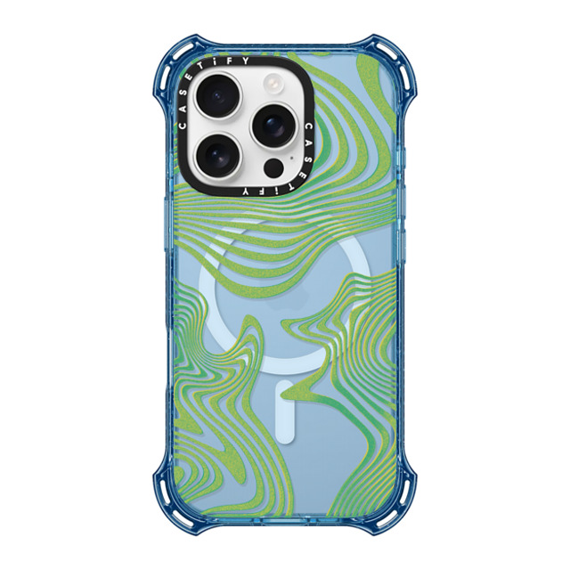 CASETiFY iPhone 16 Pro Case ベイビーブルー バウンスケース Dark Academia Wave Trip CASETiFY iPhone 16 Pro Case ベイビーブルー バウンスケース Dark Academia Wave Trip