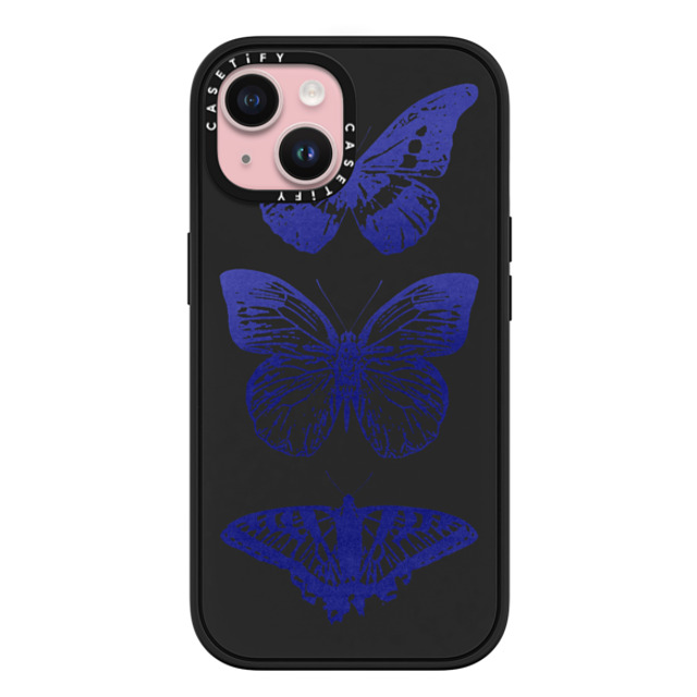 CASETiFY iPhone 15 ケース マットブラック インパクトケース MagSafe対応 Dark Academia,Butterfly Butterfly Lithograph