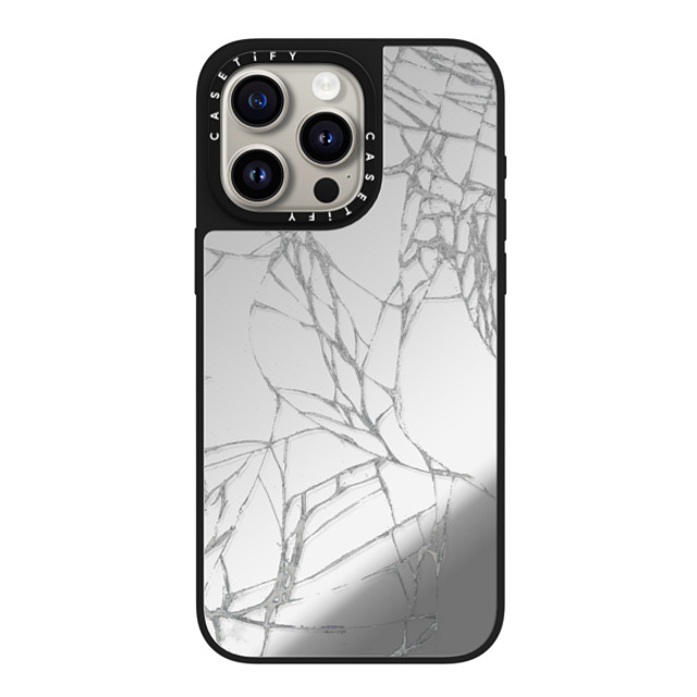 CASETiFY iPhone 15 Pro Max ケース Silver on Black ミラーケース MagSafe対応 Hype Broken