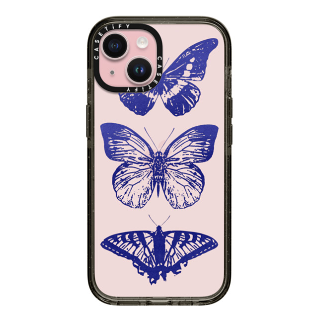 CASETiFY iPhone 15 ケース ブラック インパクトケース Dark Academia,Butterfly Butterfly Lithograph