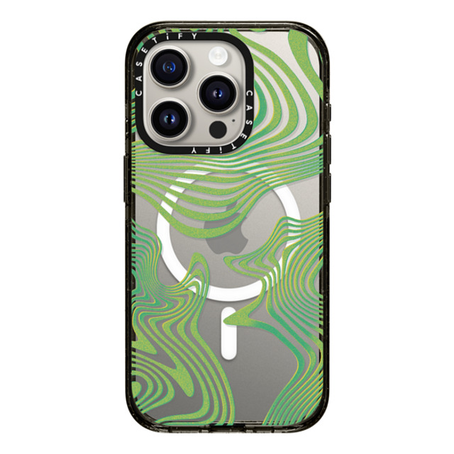 CASETiFY iPhone 15 Pro ケース ブラック インパクトケース MagSafe対応 Dark Academia Wave Trip