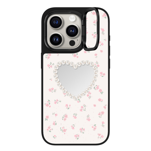 CASETiFY iPhone 15 Pro Case Silver on Black ミラー リングスタンドケース MagSafe対応 Floral,Heart Heart,Floral,Heart,Cottagecore Pearly Heart Back to School CASETiFY iPhone 15 Pro Case Silver on Black ミラー リングスタンドケース MagSafe対応 Floral,Heart Heart,Floral,Heart,Cottagecore Pearly Heart Back to School