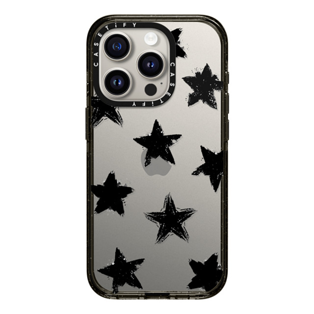 CASETiFY iPhone 15 Pro ケース ブラック インパクトケース Monochrome,Pattern Star Marks